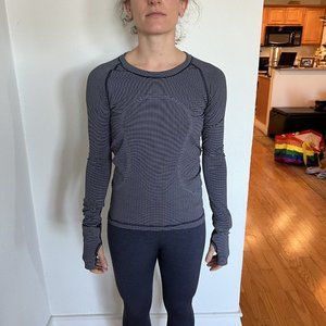 Lululemon Long Sleeve Shirt - Blue & White Striped